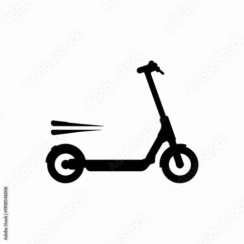 Modern electric scooter speeding along smoothly