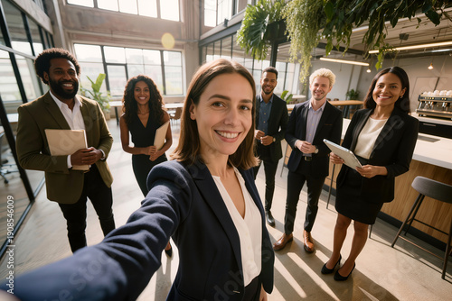 Business team taking a selfie