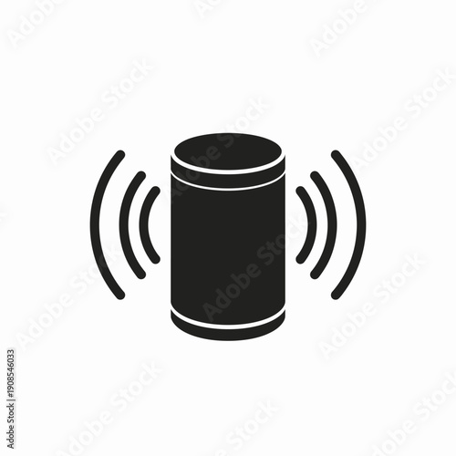 Modern speaker icon with sound waves emitting