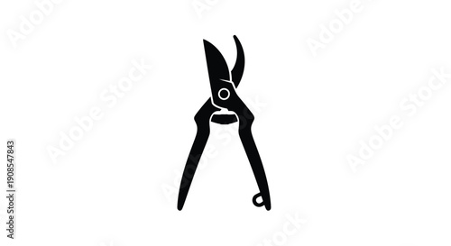 Black pruning shears displayed as a striking image silhouette