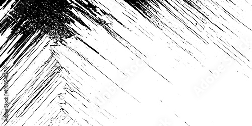 Abstract texture grunge made of diagonal streaks and distressed lines, black ink on a white background. grunge scratch patterns, chaotic linear noise. dirty monochrome pattern of the old worn surface.