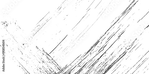 Abstract texture grunge made of diagonal streaks and distressed lines, black ink on a white background. grunge scratch patterns, chaotic linear noise. dirty monochrome pattern of the old worn surface.