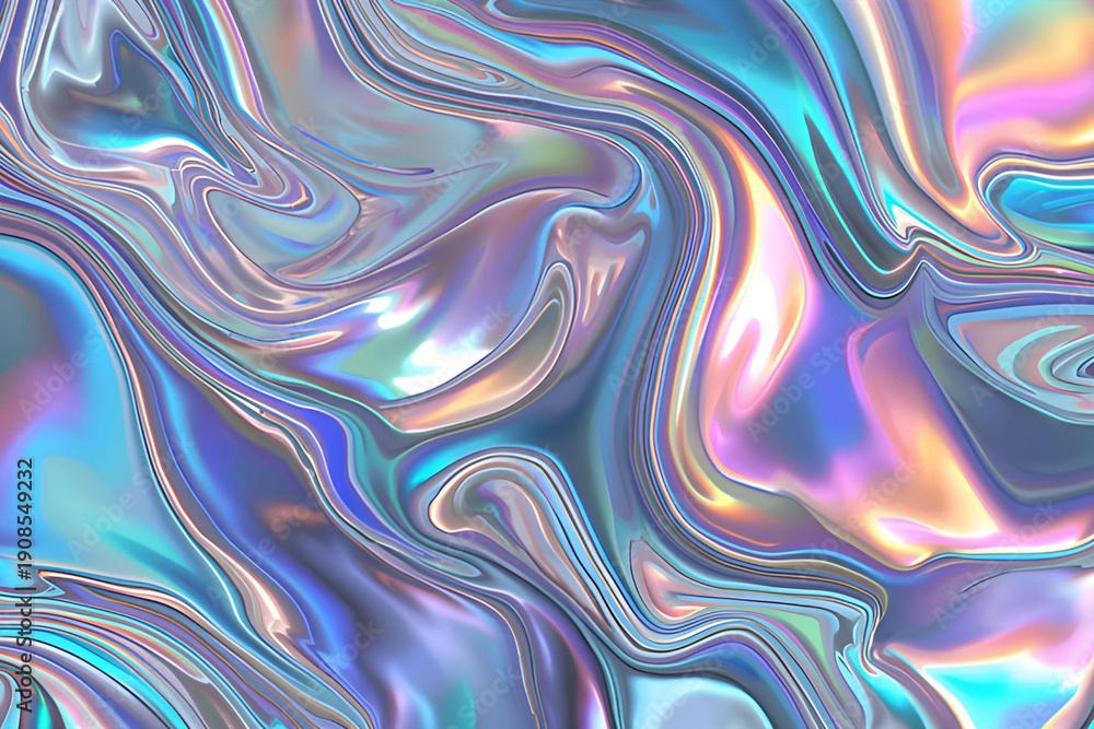 Fototapeta premium Abstract Holographic Liquid Texture