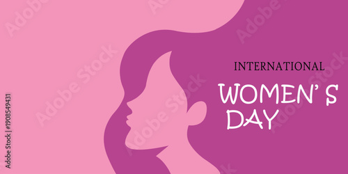 International womens day illustration with female silhouette