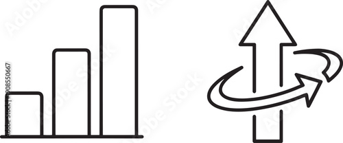 Simple Professional Business Growth and Success Icon Vector Set