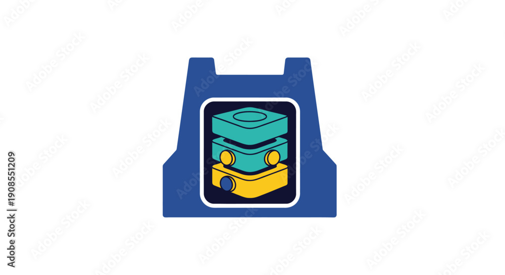Fototapeta premium Blue Brick with Green Top.