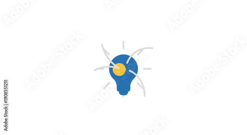 Blue light bulb with yellow center.