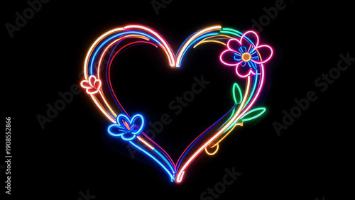 Heart shaped neon light