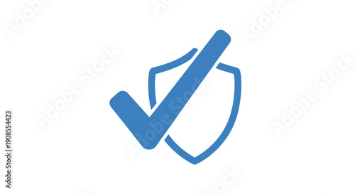Blue Shield with Checkmark Security Symbol.