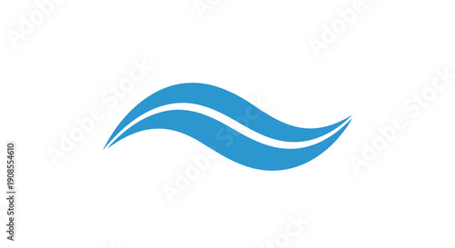 Blue Wavy Line Art Design Element.