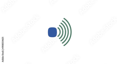 Blue Wi-Fi symbol with waves.