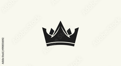 Black crown design on cream background