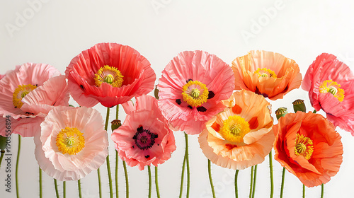 Exquisite Peach and Red Poppy Flowers Arrangement