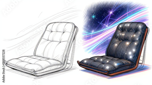 Armchair cartoon drawing