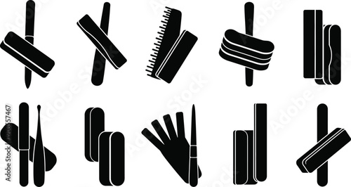 Mascara brushes and applicators in various orientations