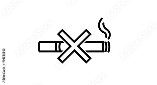 No smoking symbol black icon with crossed out cigarette