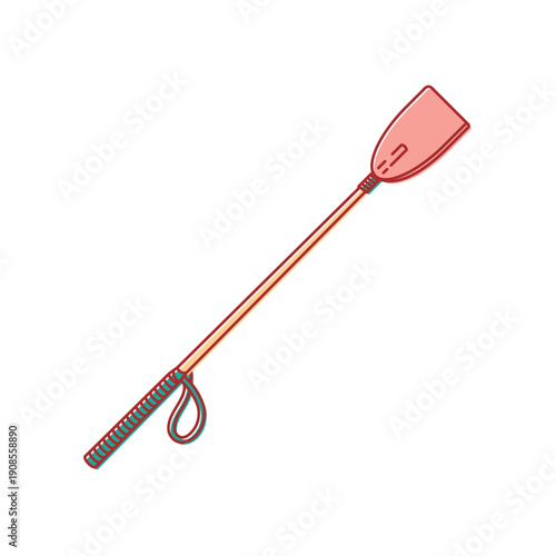 Lash line art icon. Vector sexually illustration. Kinky BDSM leather soft jockey whip for training horse for naughty lovers on white background. Concept of February 14, sex, Valentine Day, love