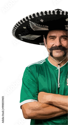 Proud Mexican Football Supporter Celebrating World Cup
