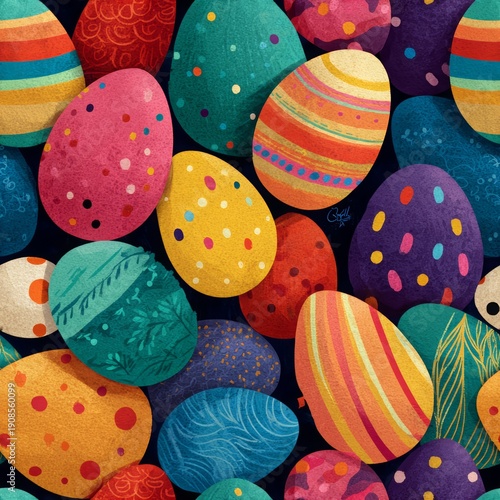 Easter seamless pattern for creating a background