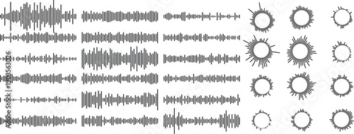 Visual representation of sound waves and circular patterns. Mega collection of sound wave and circular patterns 