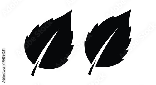 Two black leaf shapes against white background a striking silhouette