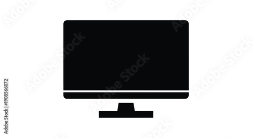 Modern flat screen television in stark black silhouette