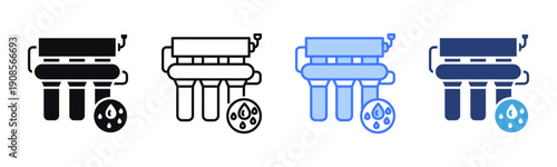Water Purification icon sheet multiple style collection