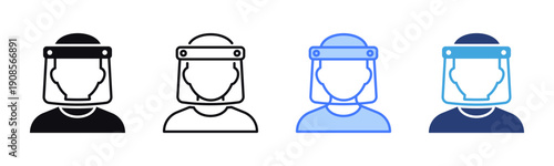 Face Shield icon sheet multiple style collection