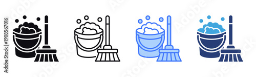 Deep Cleaning icon sheet multiple style collection