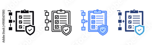 Safety Protocol icon sheet multiple style collection