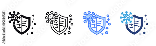 Virus Block icon sheet multiple style collection