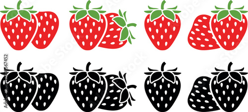 Abstract berry. Strawberry logo. Isolated strawberry on white background