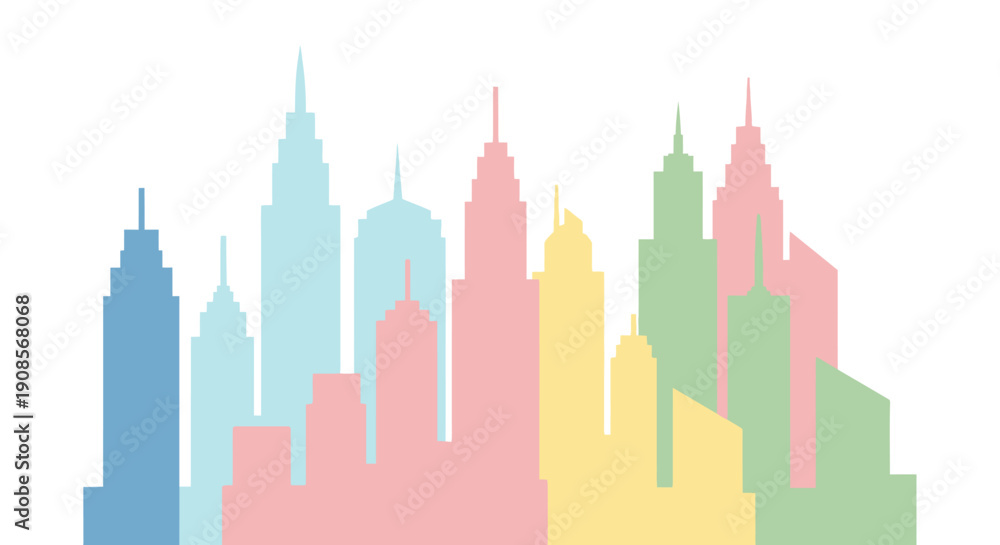 Obraz premium City Skyline Silhouette Urban Landscape.