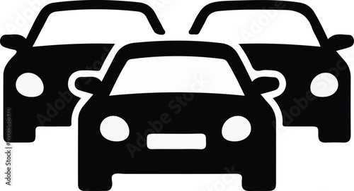 Cars icon. Traffic jam , automobile, car, driving, transport. Auto symbol on white background - stock vector.