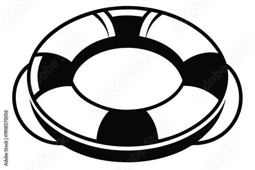 lifebuoy ring line art silhouette vector illustration