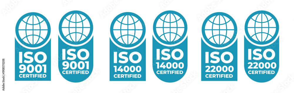 custom made wallpaper toronto digitalISO 9001 14000 22000 Certified Badge Icons – International Quality Management Seals