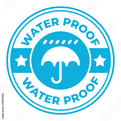 Waterproof Umbrella Seal Icon – Water Resistant Protection Guarantee Badge
