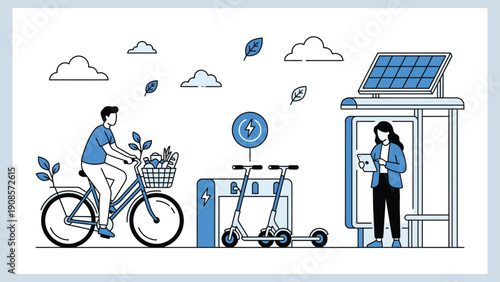 Sustainable Transportation with Electric Scooter and Solar Powered Charging Station
