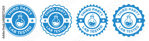 Third Party Lab Tested Badge Icons Set – Independent Quality Verification Seals
