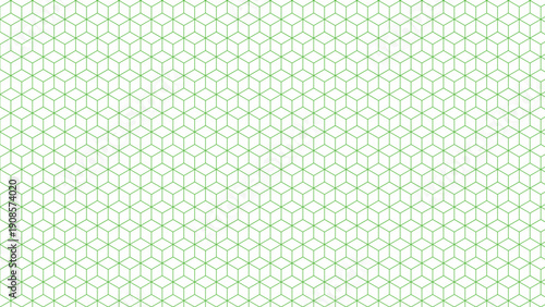 Intricate geometric pattern with repeating motif in green and white hues creating a visually stunning and modern design element