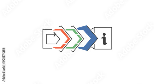 Colorful arrows pointing to information.