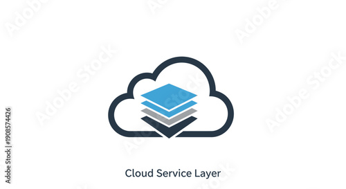 Cloud Service Layer Icon Design.