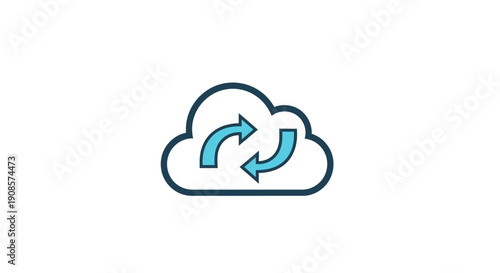 Cloud with two blue arrows.