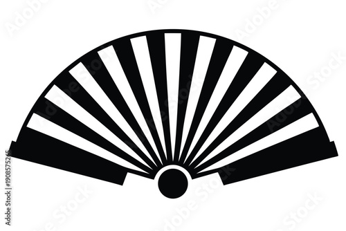 hand fan line art silhouette vector illustration