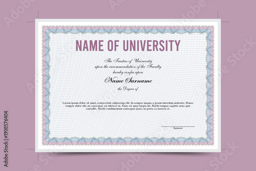Modern Guilloche Security Certificate Border Design for Official Documents