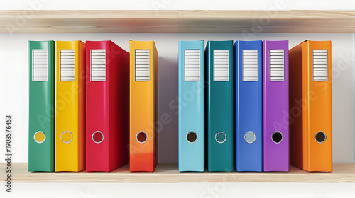 Organized file folders on isolated shelves
