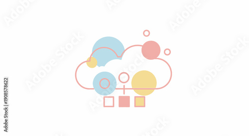 Colorful Cloud Network Connection Diagram.