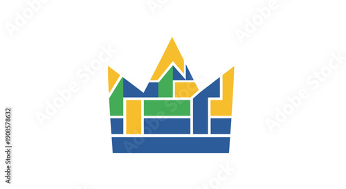 Colorful Crown Logo Design Element.