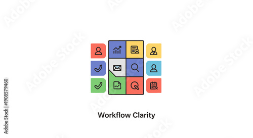 Colorful Workflow Clarity App Icons Grid.