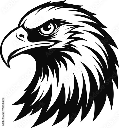 Flying eagle silhouette vector illustration